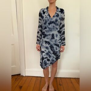 Miaou tie dye navy and White Long Sleeve Dress